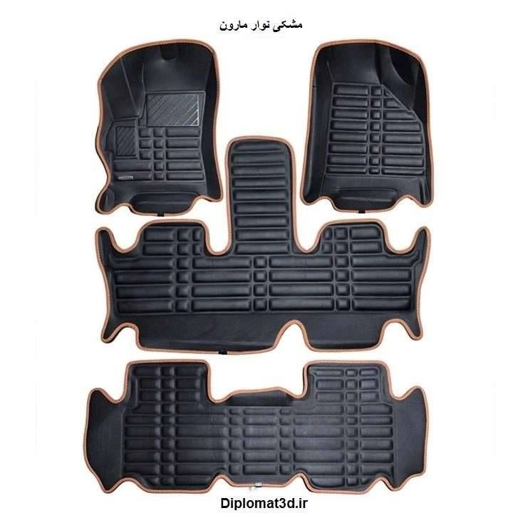 کفپوش پنج بعدی هایما 7x رنگ مشکی نوار مارون